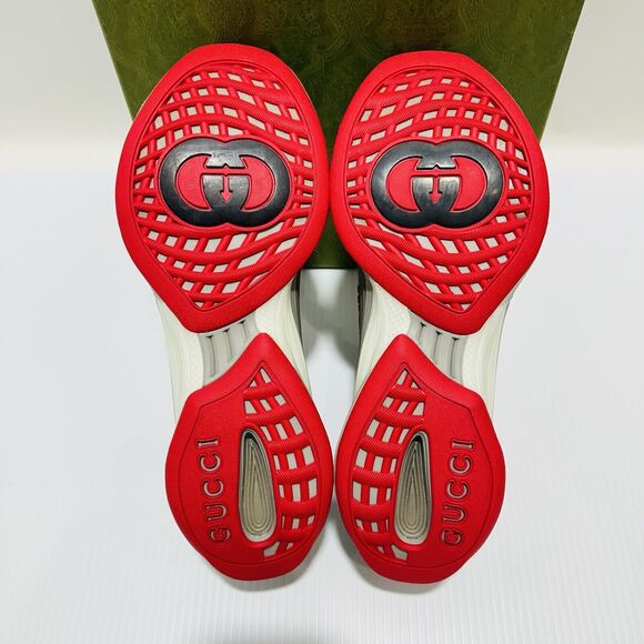 Gucci Run Knit Sneaker Size 9.5/ US 10 Black Red GG Interlocking NIB $920 - Picture 12 of 15